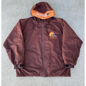 Vintage 90s Cleveland Browns Pro Player Jacket Medium Hooded NFL‎ Orange Brown